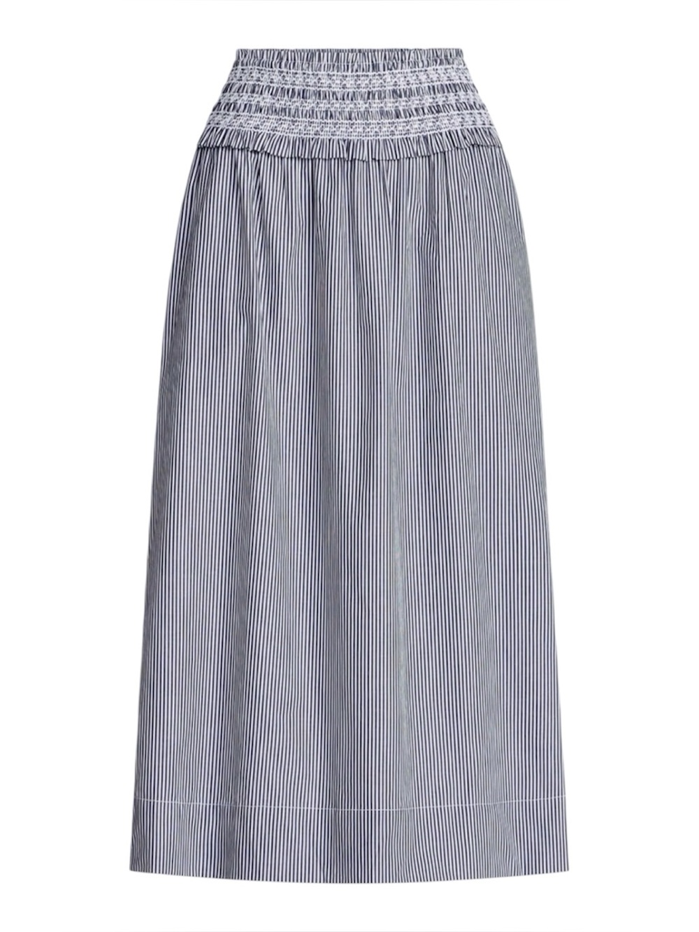 Women’s Free Assembly Smocked Waist Blue Stripe Maxi Skirt Size XL